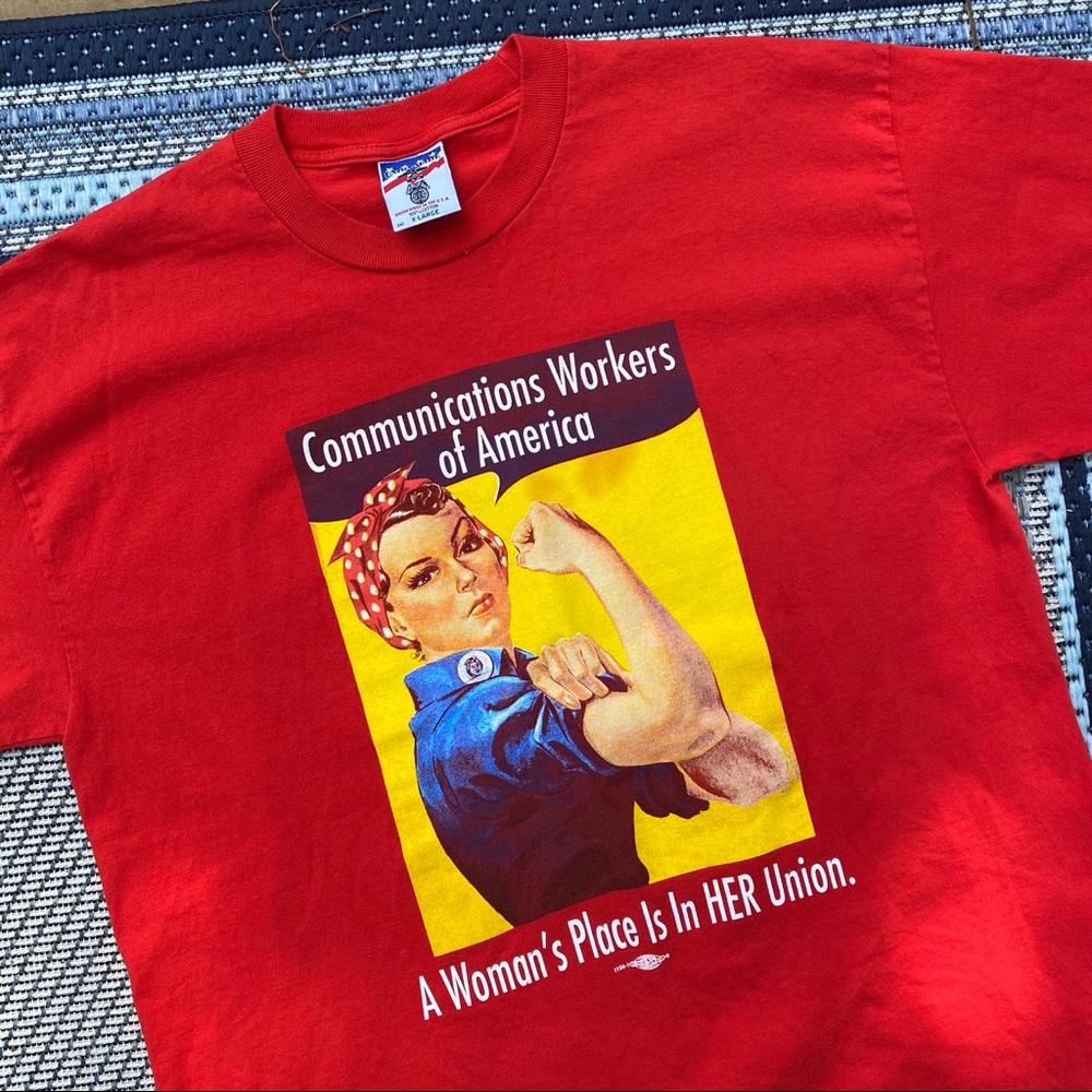 Red Rosie riveter shirt